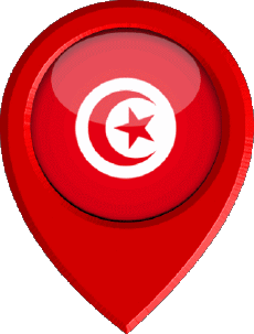 Fahnen Afrika Tunesien Standort-Pin 