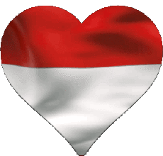 Fahnen Asien Indonesien Herz 