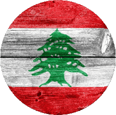 Drapeaux Asie Liban Rond 