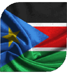Drapeaux Afrique Soudan Sud Carré 