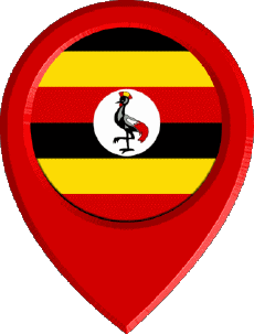 Fahnen Afrika Uganda Standort-Pin 
