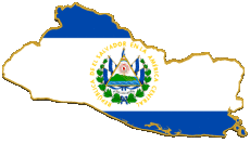 Banderas América El Salvador Mapa 