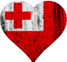 Fahnen Ozeanien Tonga Herz 