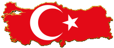 Banderas Asia Turquía Mapa 