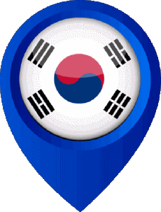 Banderas Asia Corea del Sur Marcador de ubicación 