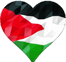 Banderas Asia Palestina Corazón 