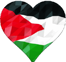 Flags Asia Palestine Heart 