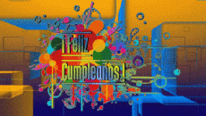 Nachrichten Spanisch Feliz Cumpleaños Abstracto - Geométrico Animierter Hintergrund 002 