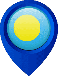 Drapeaux Océanie Palaos Epingle de Localisation 