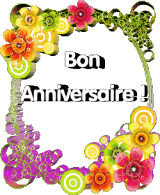 Mensajes Francés Bon Anniversaire Floral 013 