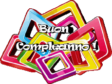 Messagi Italiano Buon Compleanno Astratto - Geometrico 017 