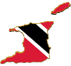 Drapeaux Amériques Trinité et Tobago Carte 