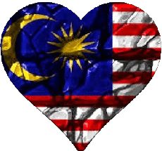 Flags Asia Malaysia Heart 