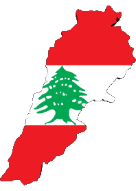 Bandiere Asia Libano Carta Geografica 