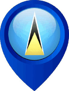 Flags America St. Lucia Location Pin 