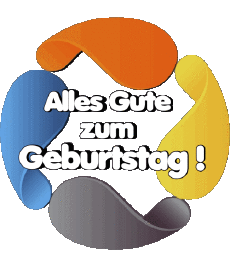 Messages German Alles Gute zum Geburtstag Zusammenfassung - geometrisch Transparent Background 011 