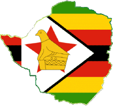 Bandiere Africa Zimbabwe Carta Geografica 