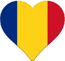 Drapeaux Europe Roumanie Coeur 
