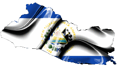 Flags America Salvador Map 