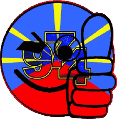 Bandiere Francia D.O.M - T.O.M La Réunion Faccina - OK 