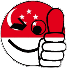 Drapeaux Asie Singapour Smiley - OK 