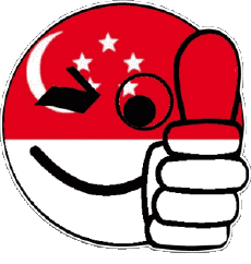 Fahnen Asien Singapur Smiley - OK 