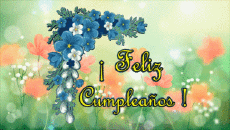 Messagi Spagnolo Feliz Cumpleaños Floral Sfondo animato 004 