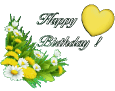 Messagi Inglese Happy Birthday Floral 010 