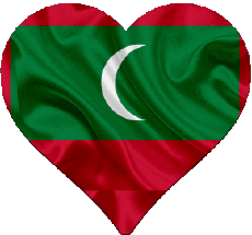 Drapeaux Asie Maldives Coeur 