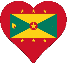 Flags America Grenada islands Heart 