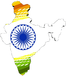 Banderas Asia India Mapa 