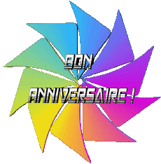 Messages French Bon Anniversaire Abstrait - Géométrique Transparent Background 016 