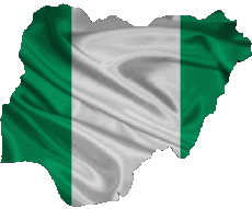 Fahnen Afrika Nigeria Karte 