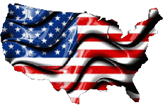 Bandiere America U.S.A Carta Geografica 