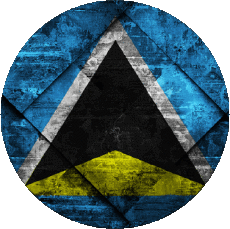 Fahnen Amerika St. Lucia Runde 