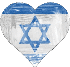 Banderas Asia Israel Corazón 