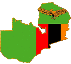 Flags Africa Zambia Map 