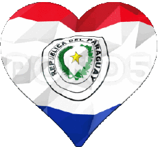 Flags America Paraguay Heart 