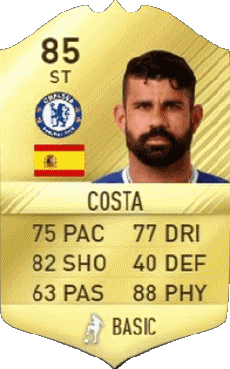 Multimedia Videospiele F I F A - Karten Spieler Spanien Diego Costa 