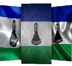 Drapeaux Afrique Lesotho Forme 02 