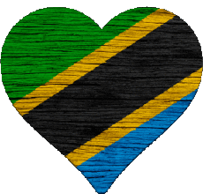 Drapeaux Afrique Tanzanie Coeur 