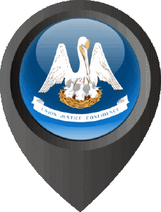 Fahnen Amerika U.S.A - States Louisiana Standort-Pin 