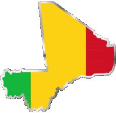Flags Africa Mali Map 