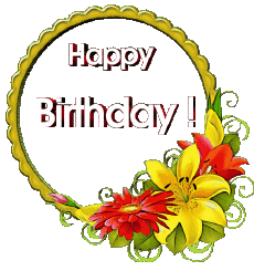 Messages Anglais Happy Birthday Floral 017 