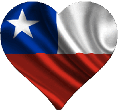 Banderas América Chile Corazón 