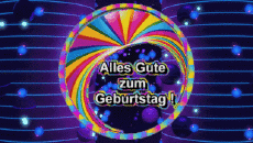 Mensajes Alemán Alles Gute zum Geburtstag Zusammenfassung - geometrisch Fondo animado 003 