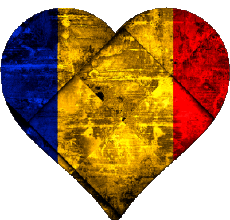 Banderas África Chad Corazón 