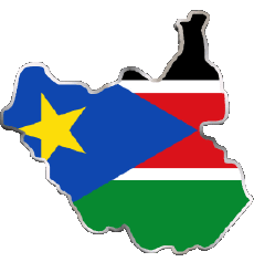 Fahnen Afrika Südsudan Karte 