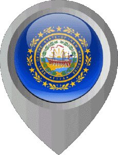 Banderas América U.S.A - Estados New Hampshire Marcador de ubicación 