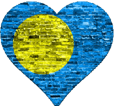 Banderas Oceanía Palau Corazón 